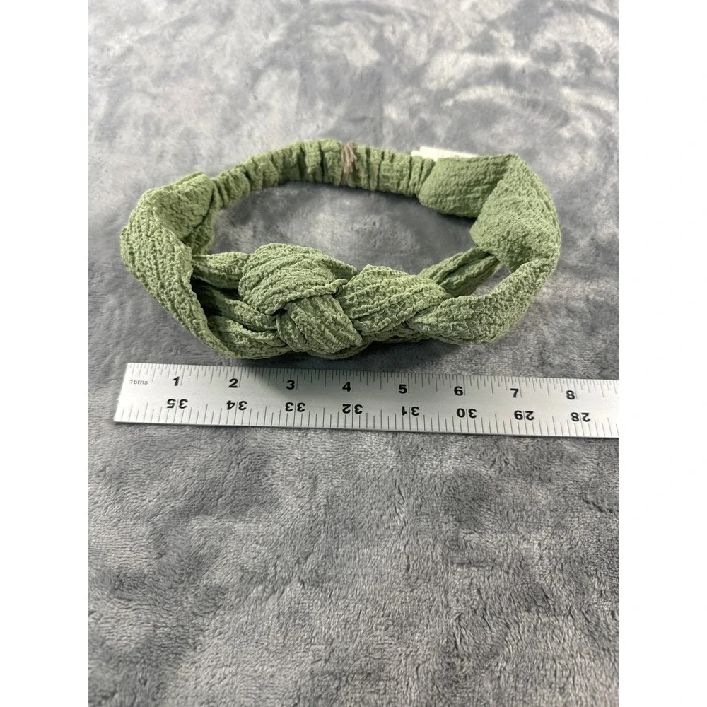A New Day Knotted Headwrap Sage Green Textured Elastic‎ Back Hair Accessory NEW